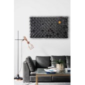 Holz Mozaik SpaceLight - Handgefertigtes  - Wandkunst 96cm