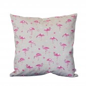 Kissenbezug 40x40 für Kinder grau, pinke Flamingos