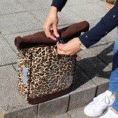 Fahrradtasche / Einzeltasche Leopard braun
