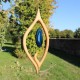 Fensterdeko aus Holz Segel mit blauer Scheibe
