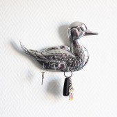 Schlüsselbrett Ente aus Zinn