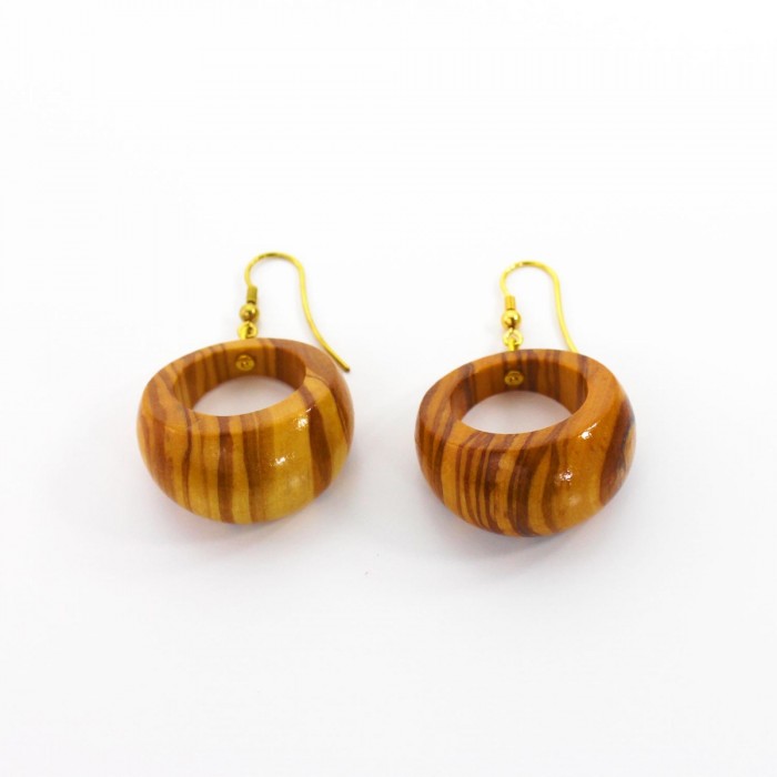 Ohrringe aus Holz | Ohrschmuck Ring breit