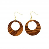 Ohrringe aus Holz , Ohrschmuck Ring flach