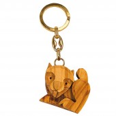Schlüsselanhänger aus Holz Katze