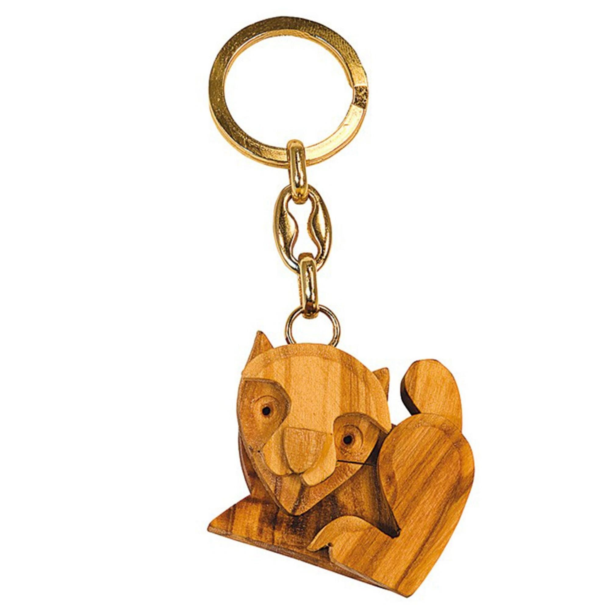 Schlüsselanhänger aus Holz - Katze