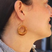 Ohrringe aus Holz | Ohrschmuck Ring breit