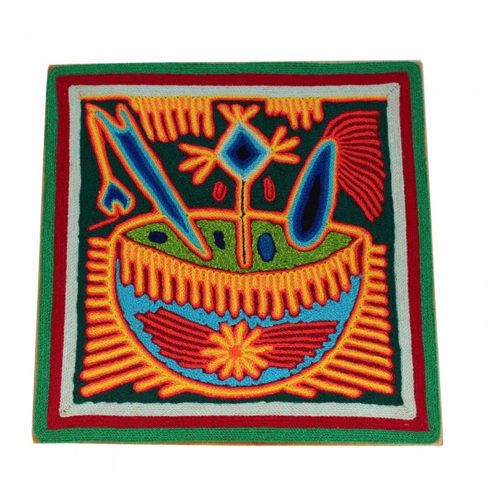 Fadenbild Wanddeko "Ofrenda" | Wandbild 20 x 20 cm