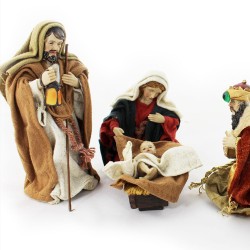 Krippenfiguren Set mit Kleidung | Heilige Familie 14 cm