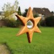 Fensterdeko Stern aus Holz mit Bleikristall | Sternendeko groß