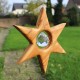 Fensterdeko Stern aus Holz mit Bleikristall | Sternendeko klein