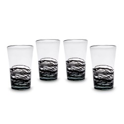 Gläser 4er Set Filos schwarz | Mundgeblasenes Glas