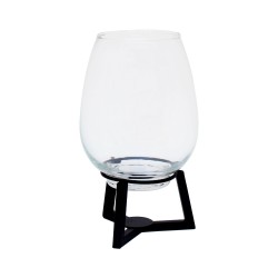 Vase Glass w/Metal Frame H23 D10,5