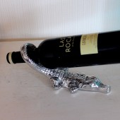 Weinflaschenhalter aus Zinn Krokodil