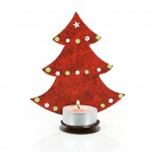 Teelichthalter Tannenbaum, Weihnachtsdeko rot