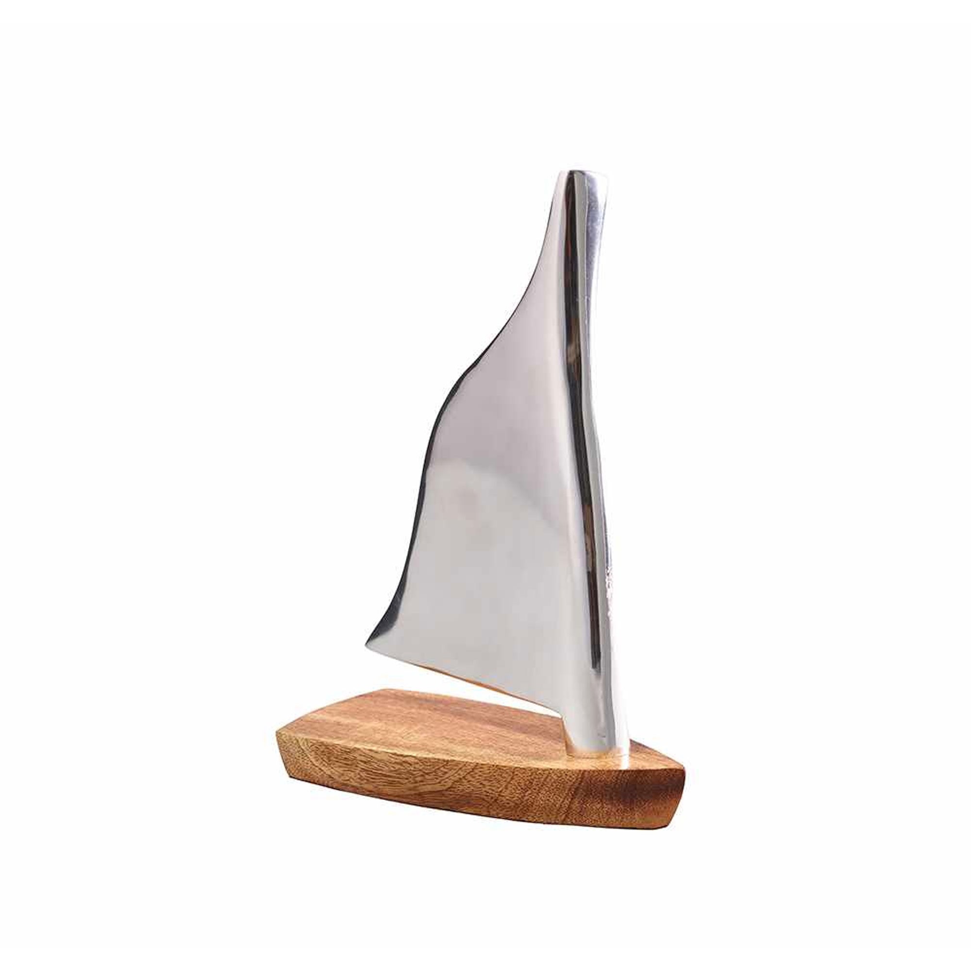 Deko Segelboot ca 18 x 29 x 4 cm aus Holz mit Stoffsegel 