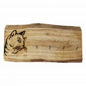 Schlüsselbrett aus Holz mit Hufnägel - Katze
