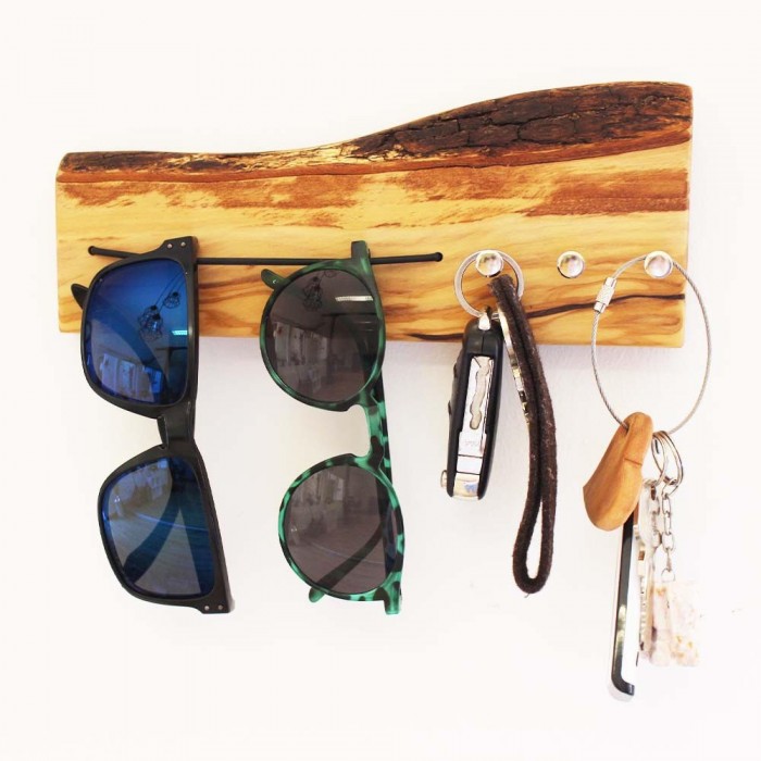 Sonnenbrillen-Aufhänger & Schlüsselbrett miit Rinde