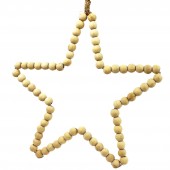 Wanddeko Stern aus Holzperlen, natur, Weihnachtsdeko