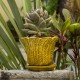 Mexikanischer Blumentopf aus Ton mit Teller Palma