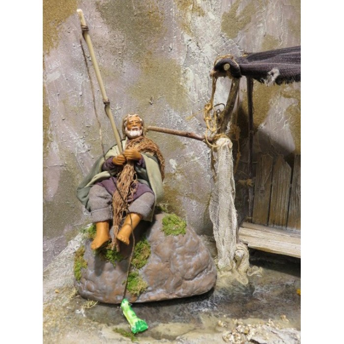 Fischer auf Felsen
